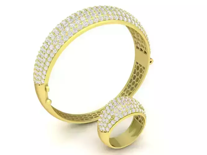 new hongkong diamond women bangle and ring 3465