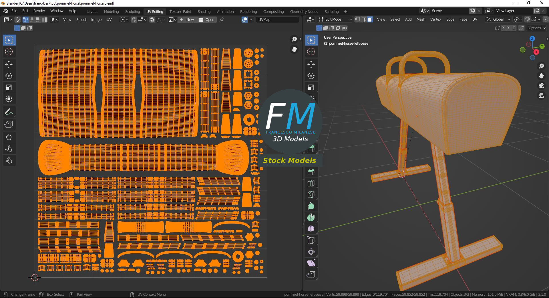 Pommel horse 3D model_10