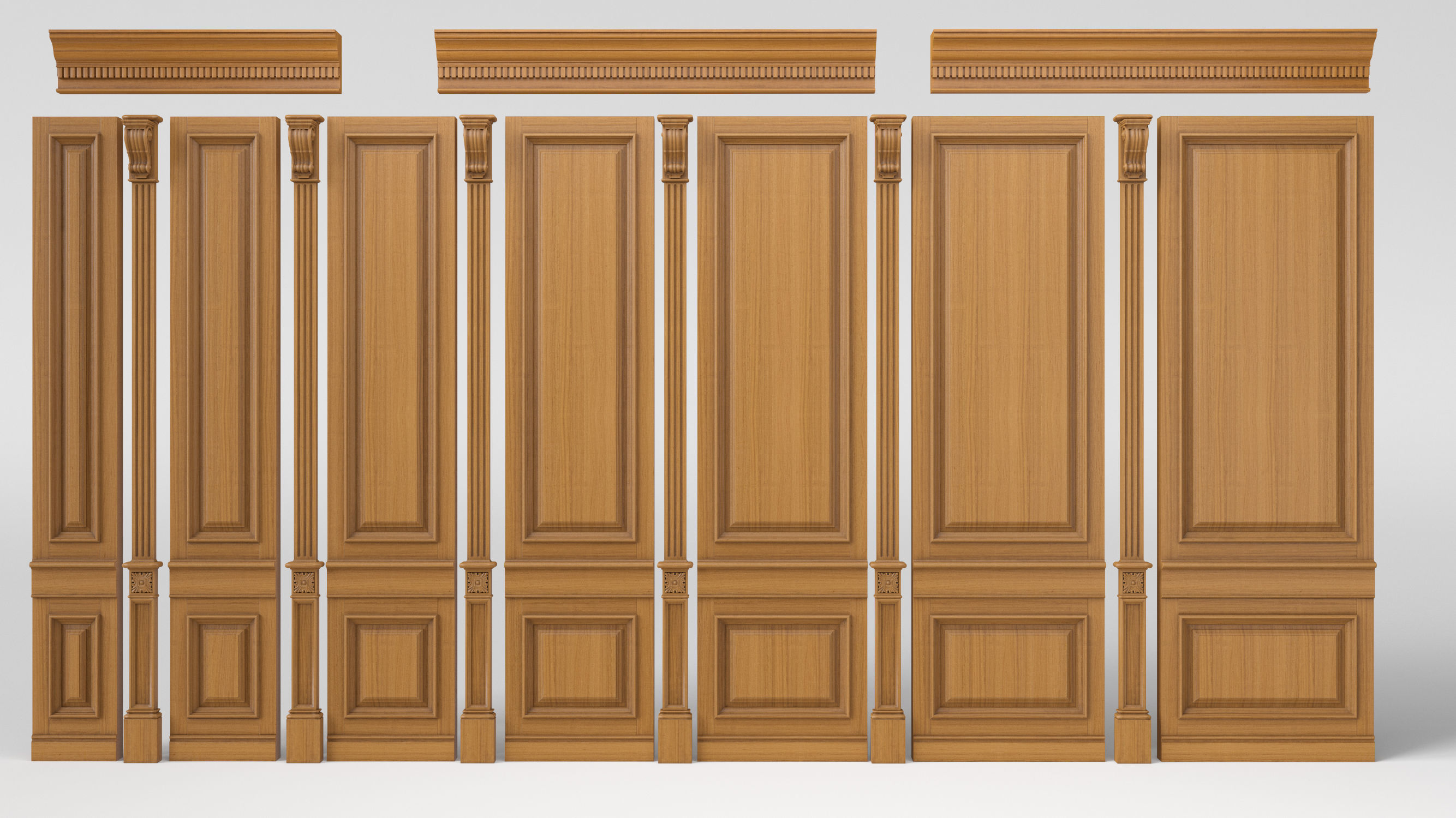 Wooden panel 02 03 3D model_7