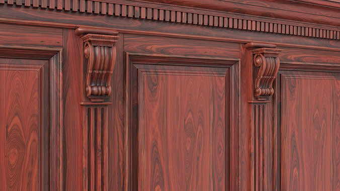 Wooden panel 02 04  3D model 6