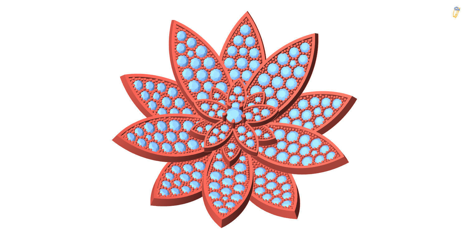 LOTUS PENDENT VCL-001 3D print model_7