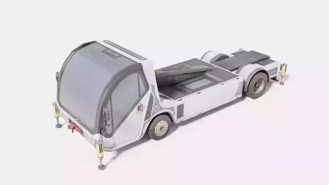 Airplane tow truck Low-poly 3D model