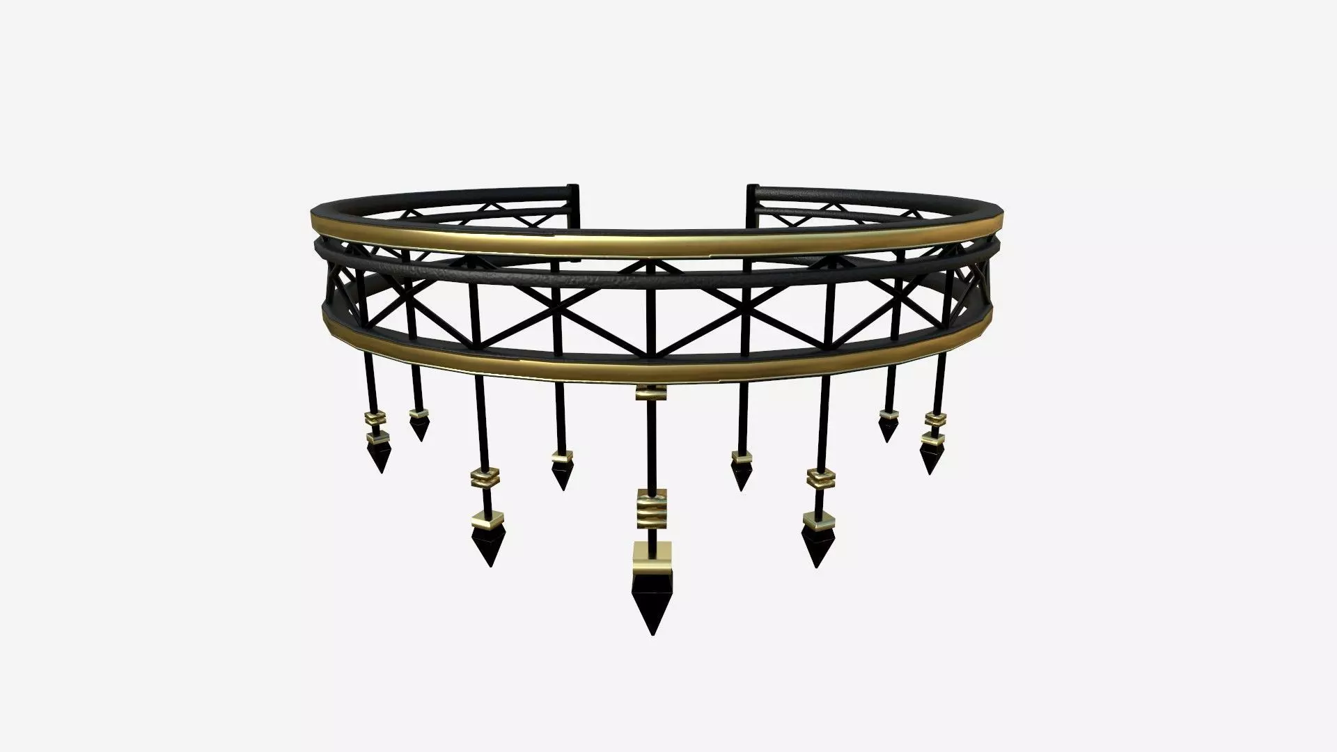 Gothic Collar E02 Black Gold - Character Fashion Design Low-poly 3D model