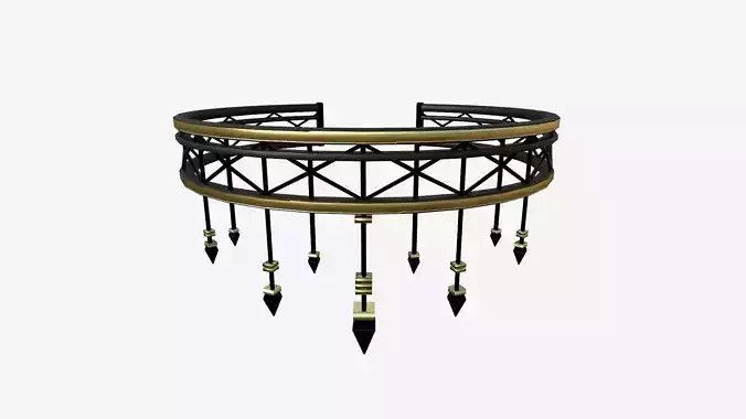 Gothic Collar E02 Black Gold - Character Fashion Design Low-poly 3D model