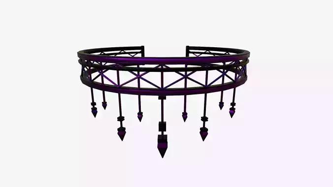 Gothic Collar E04 Purple - Character Fashion Design Low-poly 3D model
