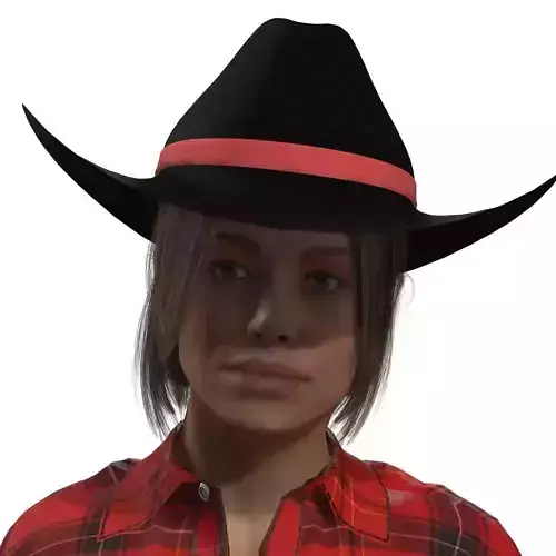 Modern Western Rancher Cowgirl Low-poly 3D model