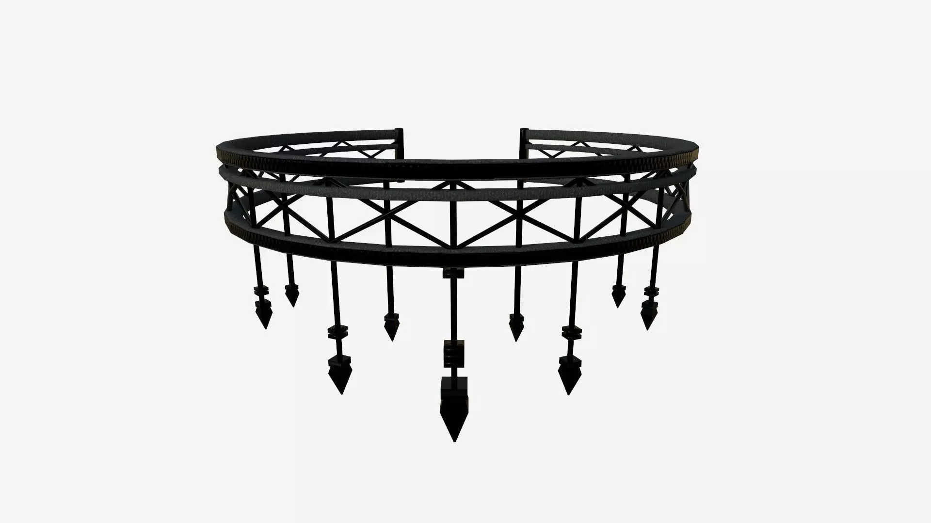 Gothic Collar E05 Full Black - Character Fashion Design Low-poly 3D model