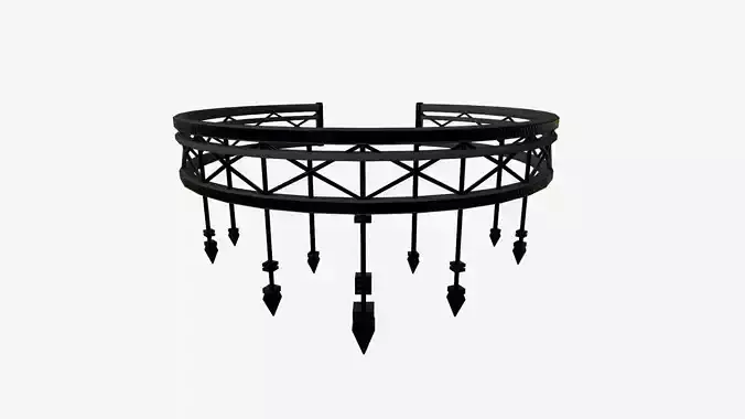 Gothic Collar E05 Full Black - Character Fashion Design Low-poly 3D model