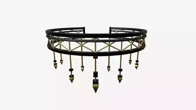 Gothic Collar E06 Gold - Character Fashion Design Low-poly 3D model