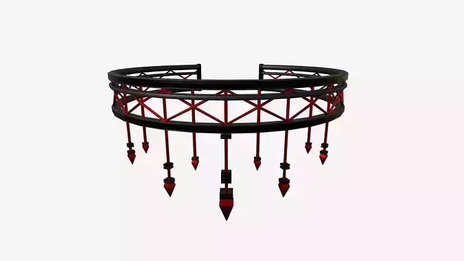 Gothic Collar E07 Red - Character Fashion Design Low-poly 3D model