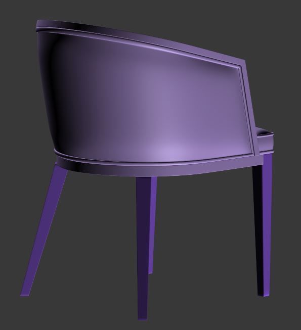 Chair orange leather with wooden legs Low-poly 3D model_10