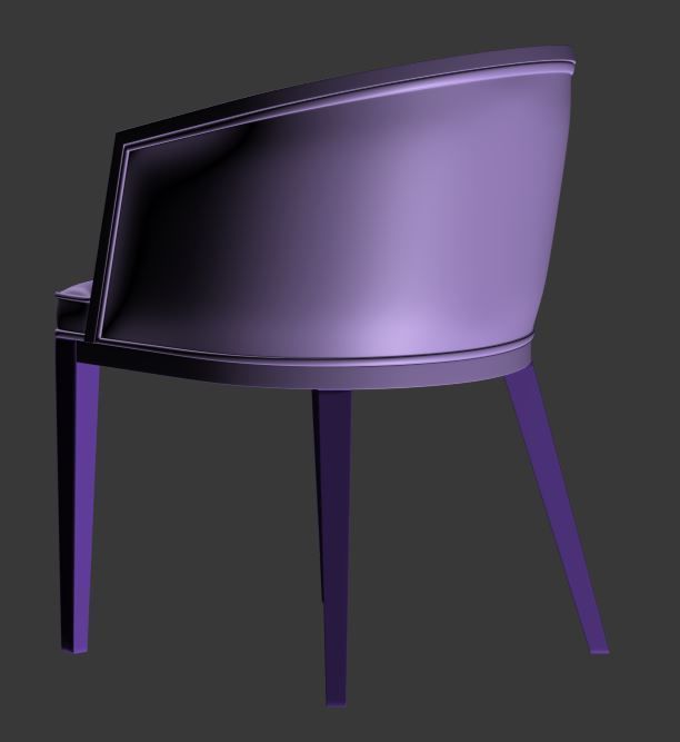 Chair orange leather with wooden legs Low-poly 3D model_12