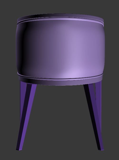 Chair orange leather with wooden legs Low-poly 3D model_11