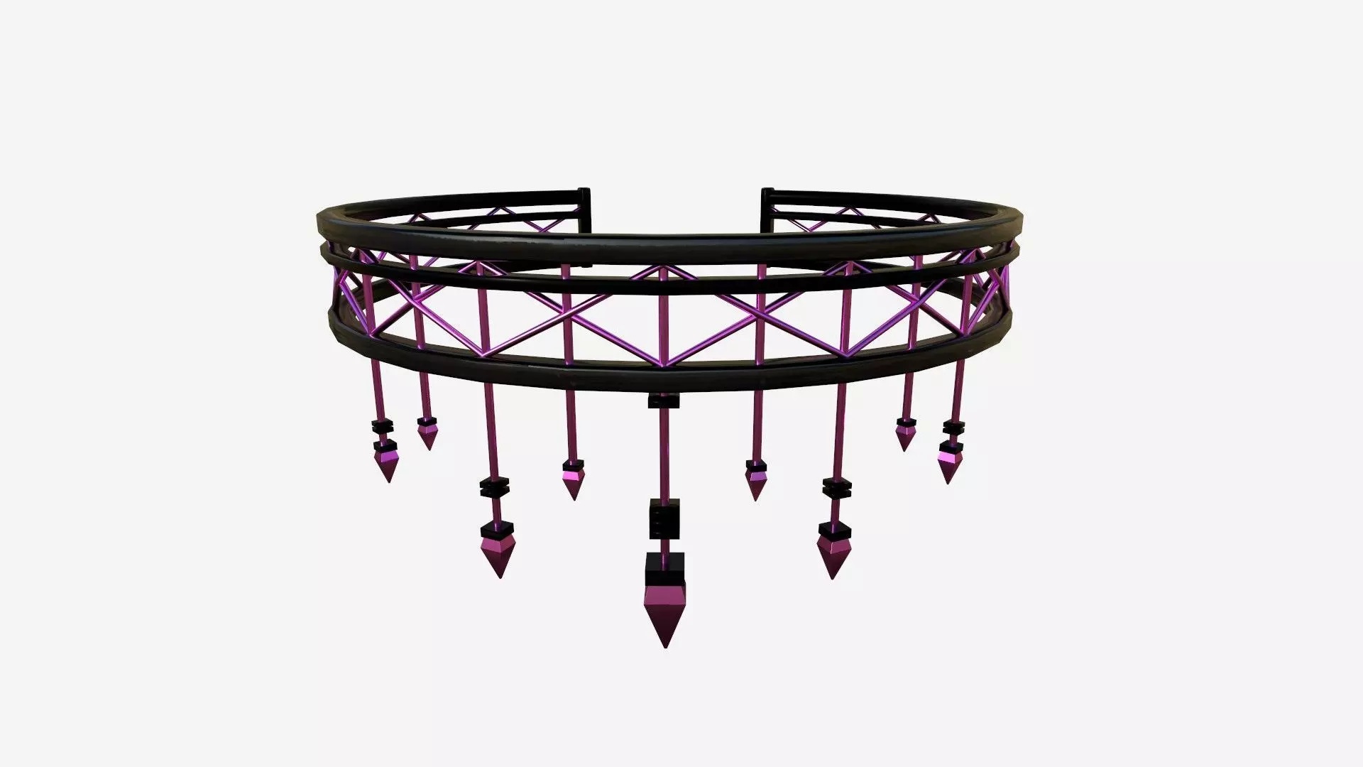 Gothic Collar E08 Pink - Character Fashion Design Low-poly 3D model
