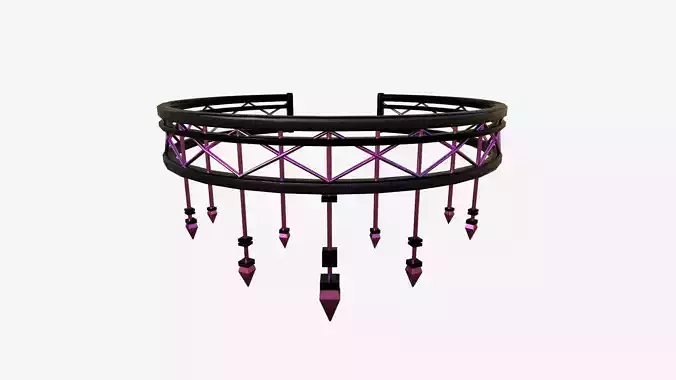 Gothic Collar E08 Pink - Character Fashion Design Low-poly 3D model