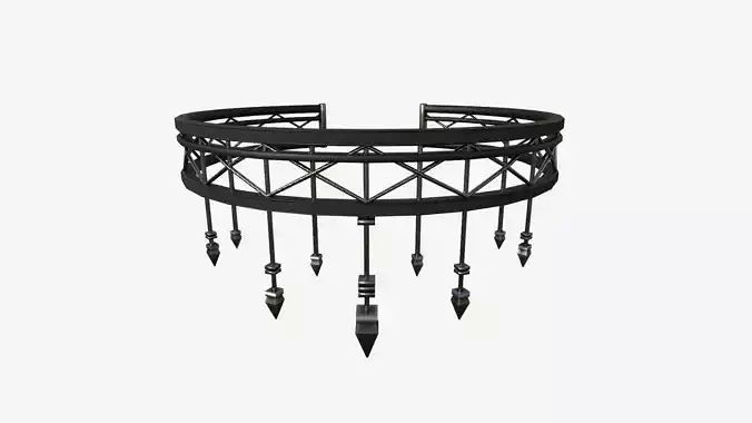 Gothic Collar E09 Steel - Character Fashion Design Low-poly 3D model