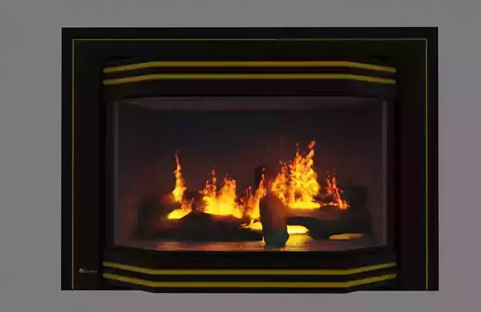 Fireplace with animated flames