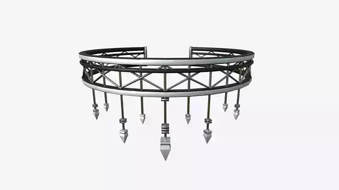 Gothic Collar E10 Steel Bright - Character Fashion Design Low-poly 3D model