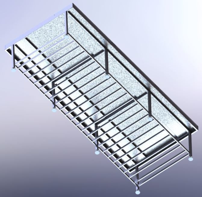 Industrial Stainless Steel Table for Gastronomy 3D model_3