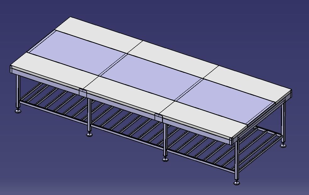Industrial Stainless Steel Table for Gastronomy 3D model_6