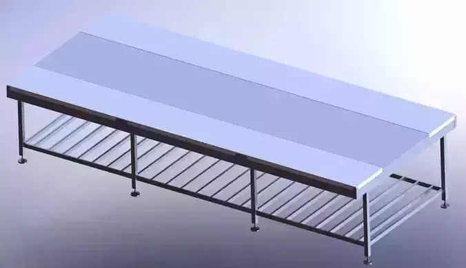 Industrial Stainless Steel Table for Gastronomy 3D model