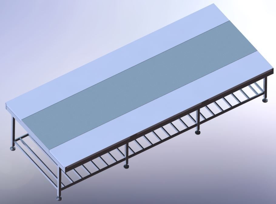 Industrial Stainless Steel Table for Gastronomy 3D model_4