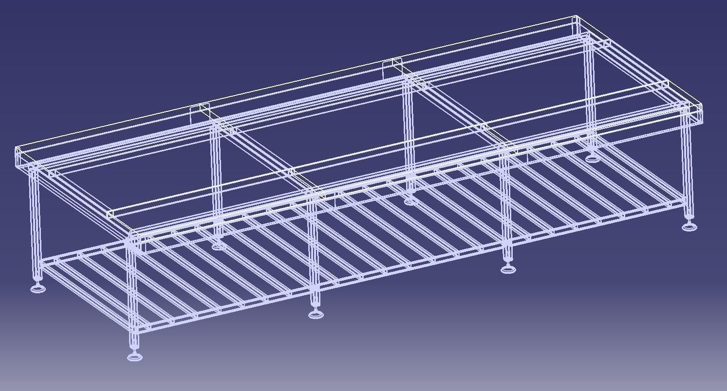 Industrial Stainless Steel Table for Gastronomy 3D model_8