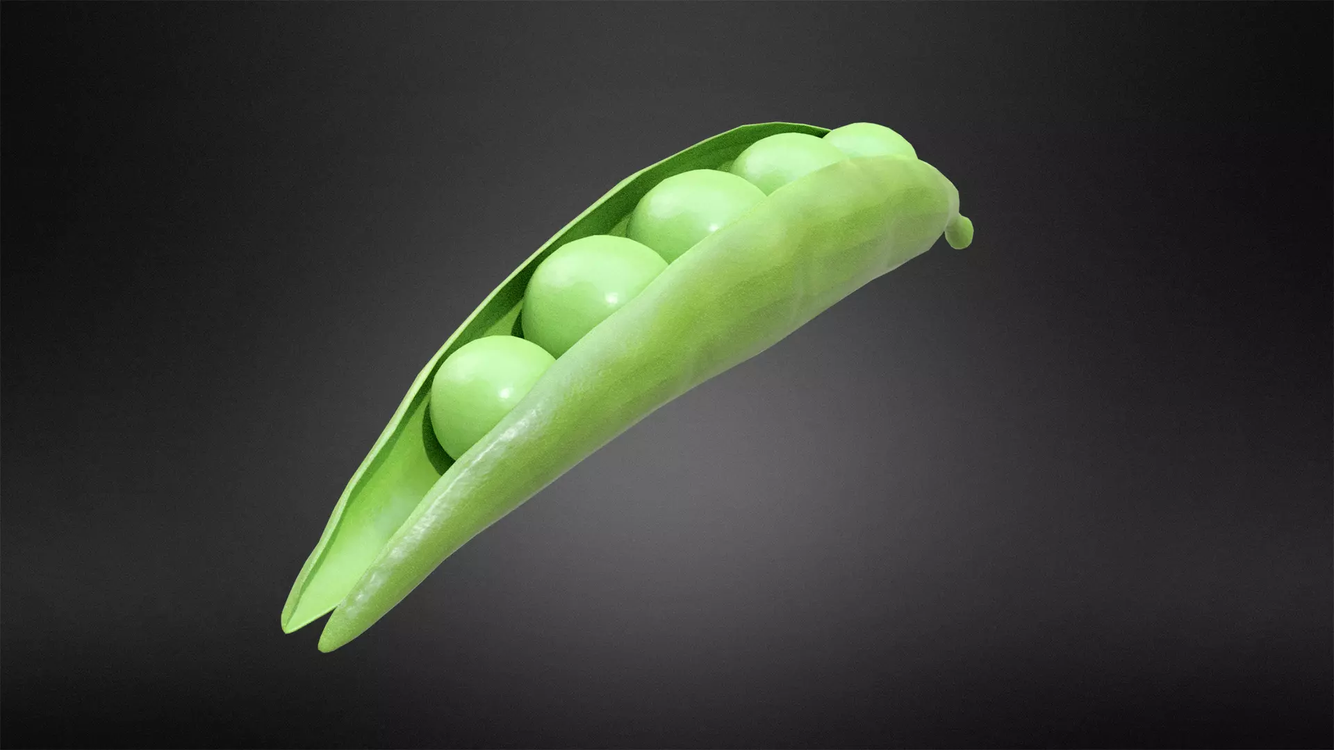 PEA Low-poly 3D model peas in pod Low-poly 3D model