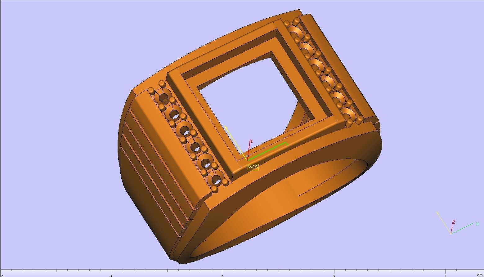 man ring  with precious stones 3D print model_4