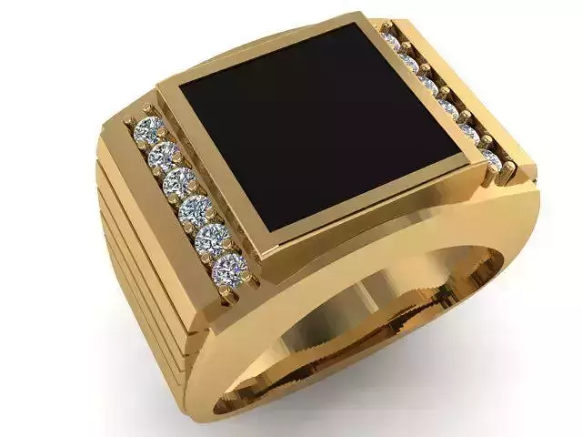 man ring  with precious stones
