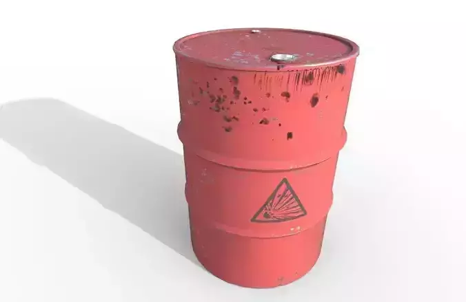 Low Poly Metal Barril