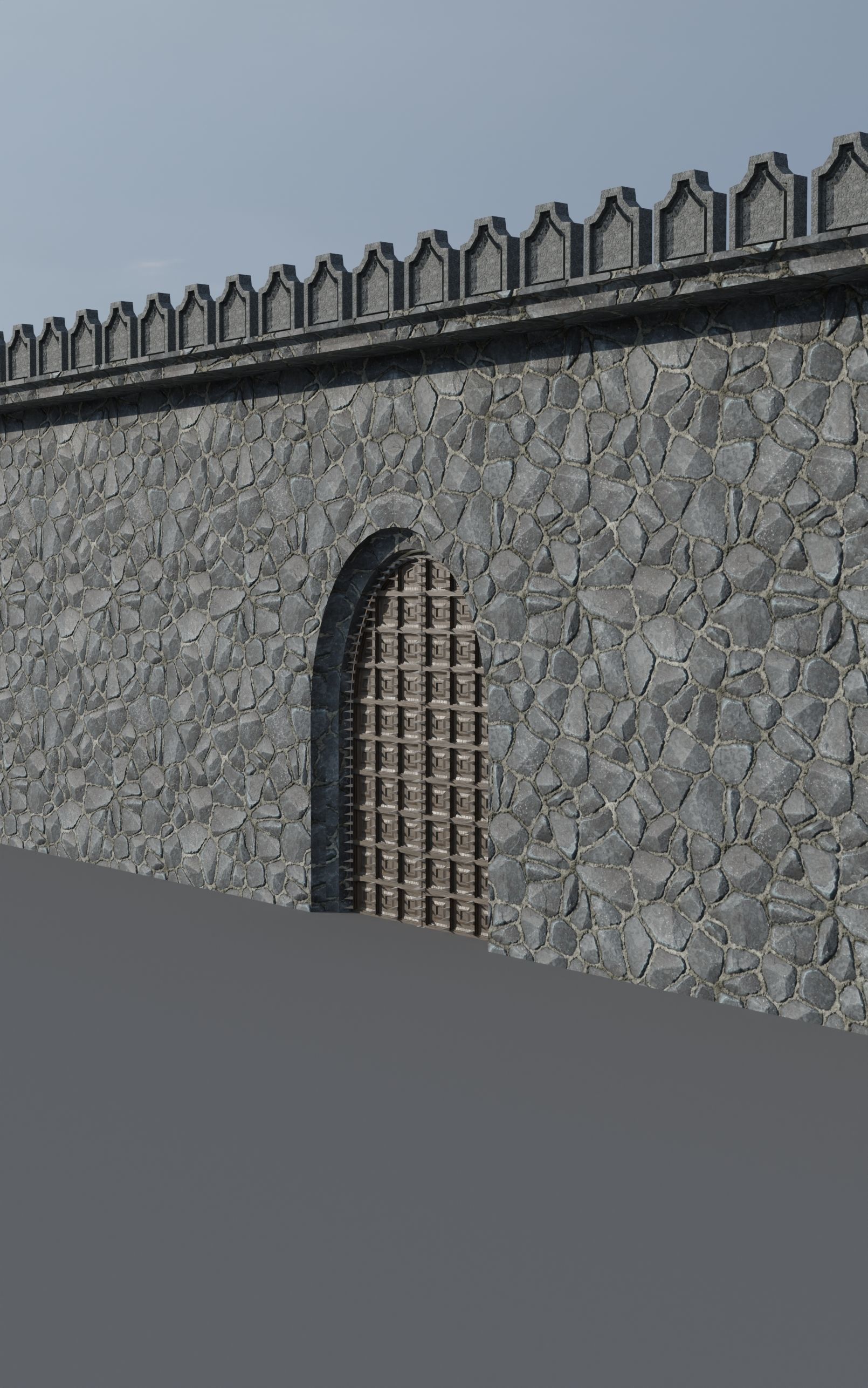 Medieval Wooden Door Low Poly Low-poly 3D model_5