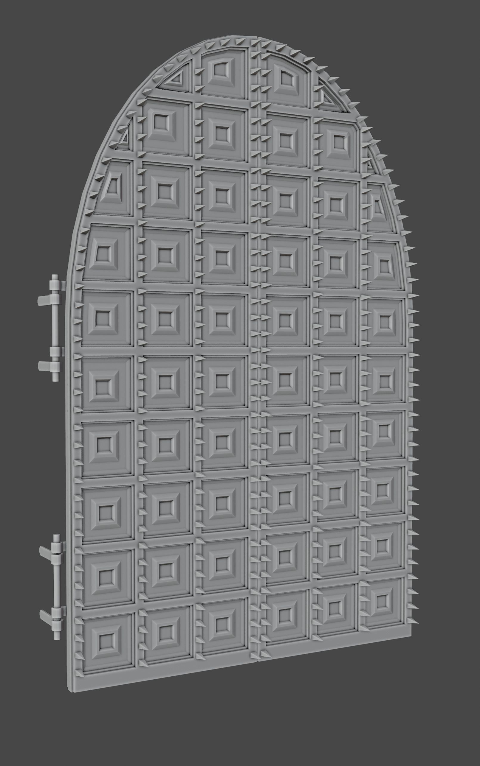 Medieval Wooden Door Low Poly Low-poly 3D model_6