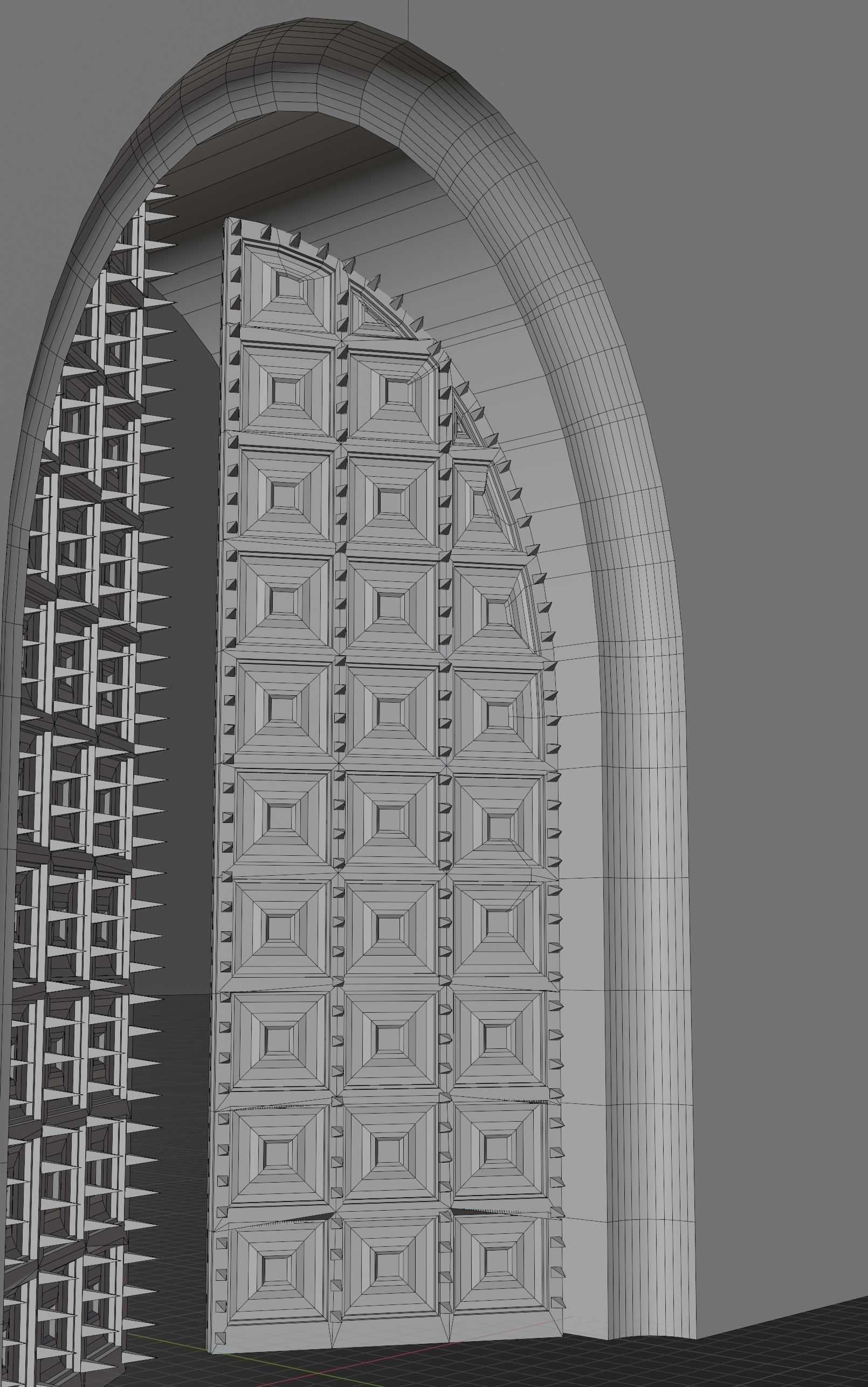 Medieval Wooden Door Low Poly Low-poly 3D model_10