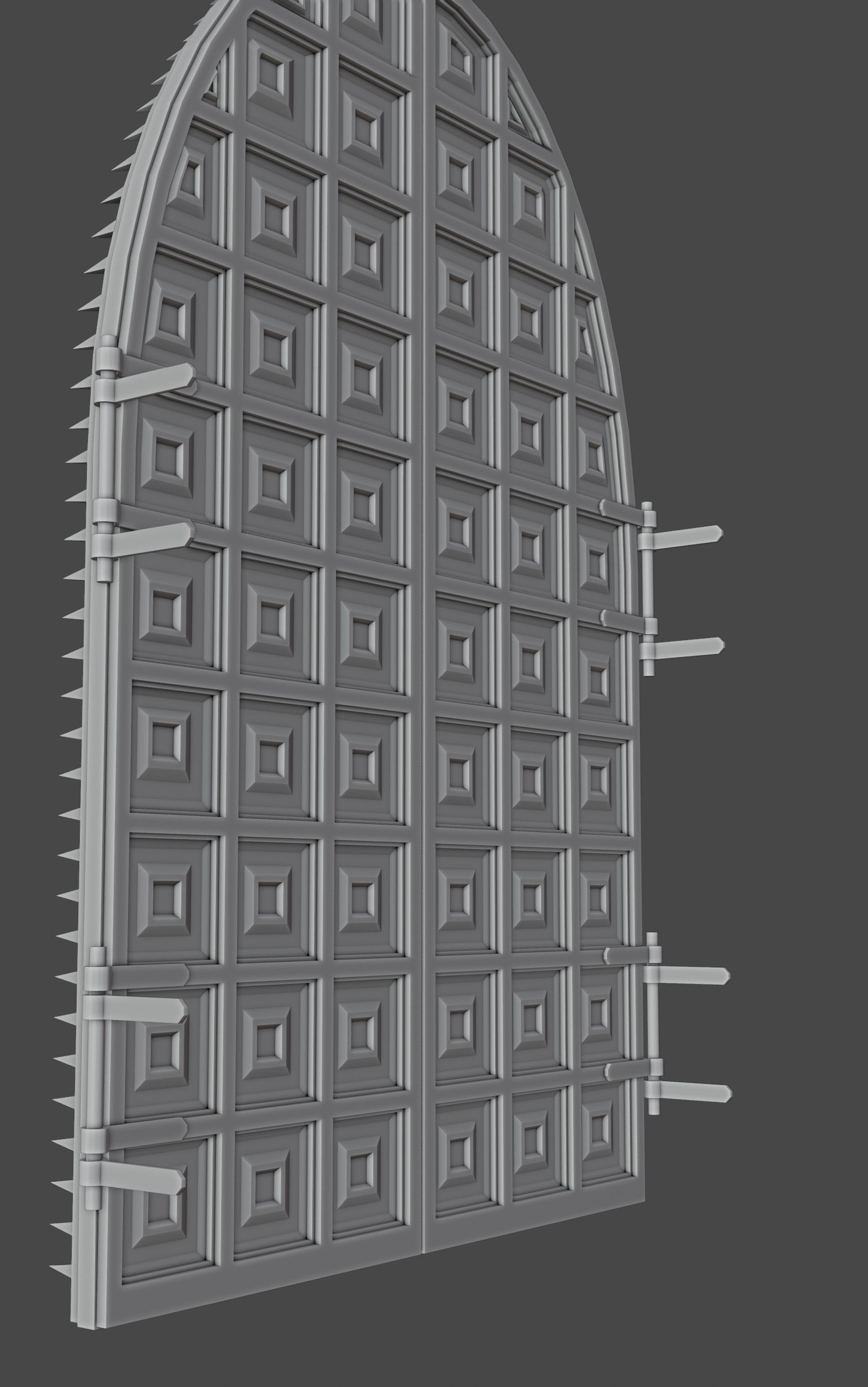 Medieval Wooden Door Low Poly Low-poly 3D model_8