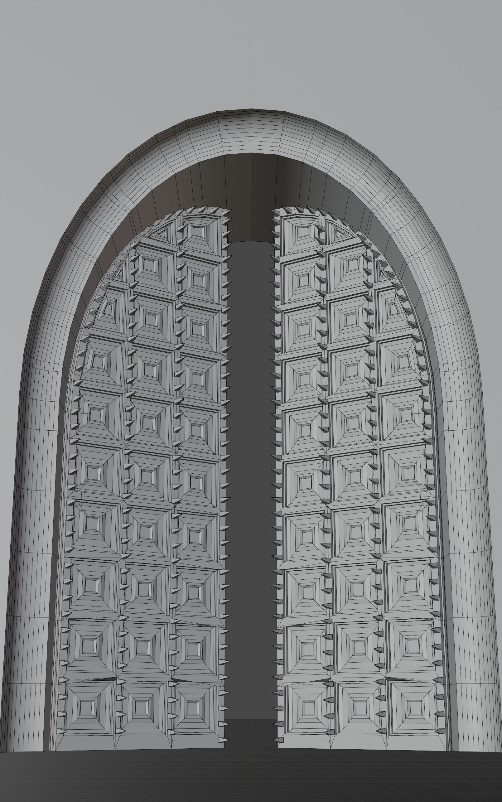 Medieval Wooden Door Low Poly Low-poly 3D model_9