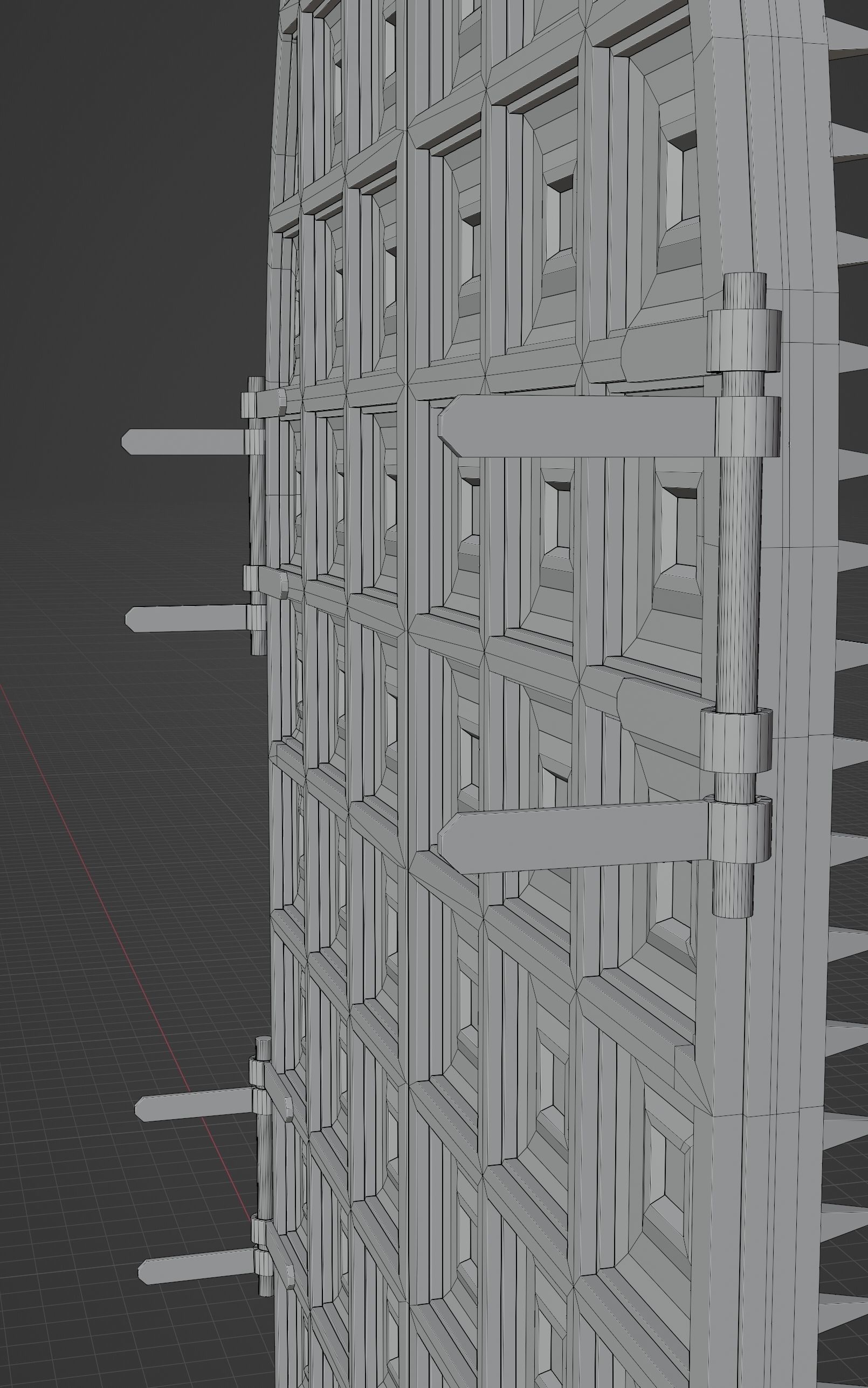 Medieval Wooden Door Low Poly Low-poly 3D model_7