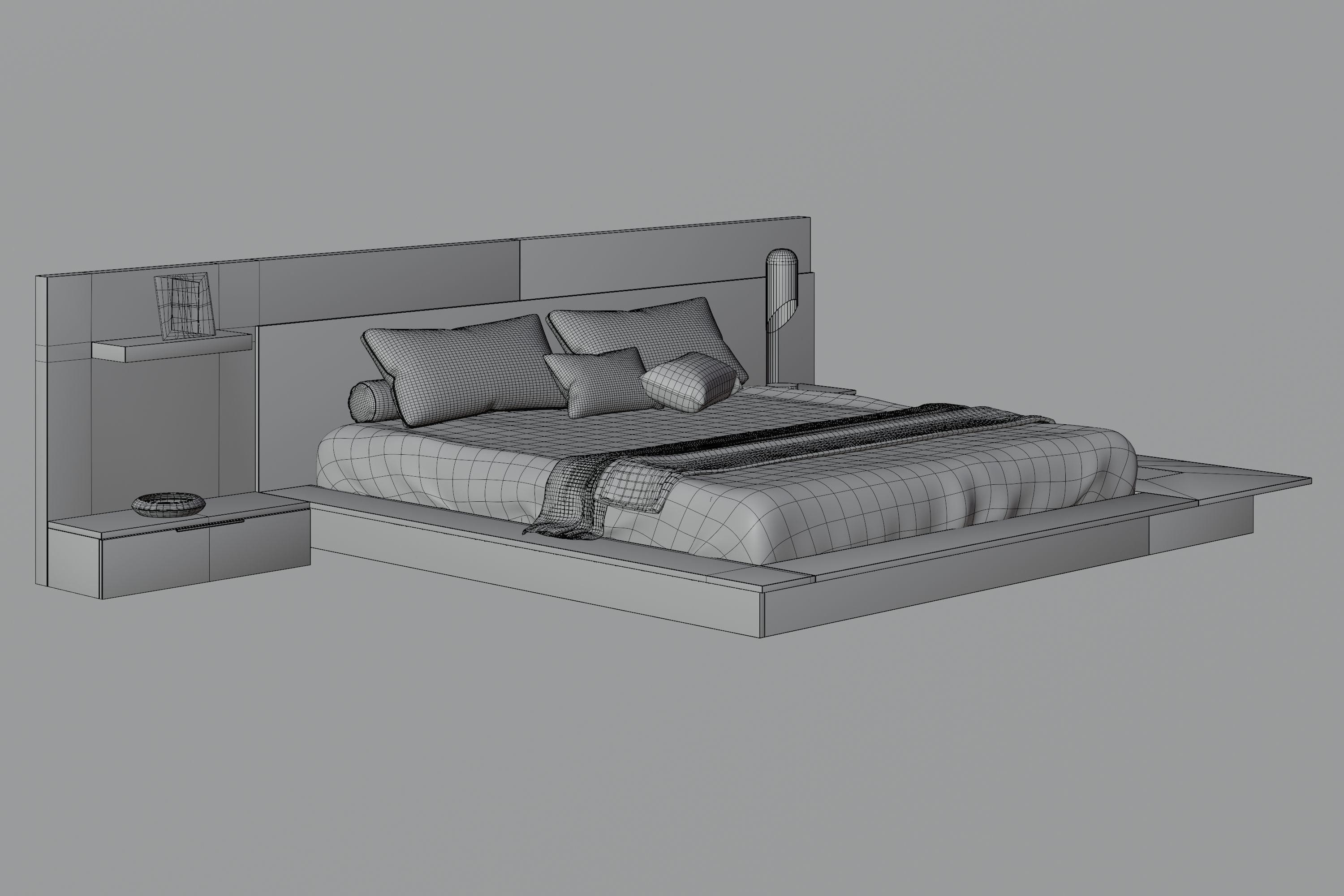 Modern design Bed 3D model_4