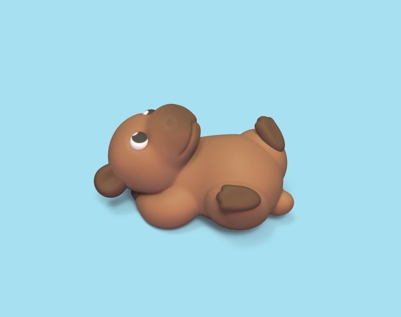 Capybara Lying 3D print model_2