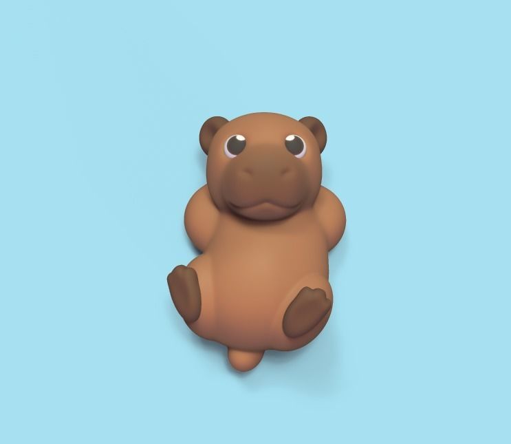 Capybara Lying 3D print model_1