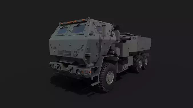 M142 HIMARS - High Mobility Artillery Rocket System Low-poly 3D model