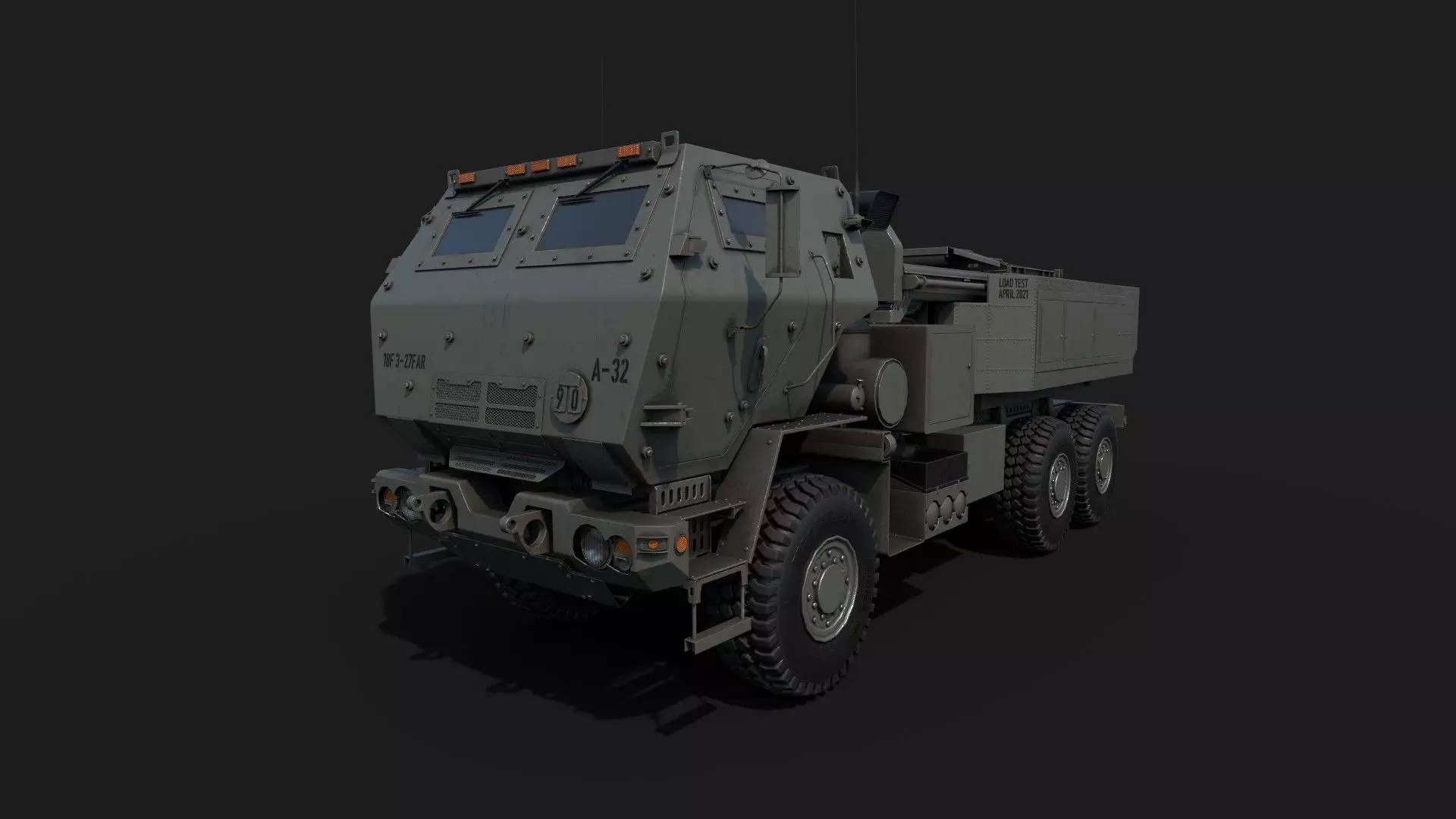 M142 HIMARS - High Mobility Artillery Rocket System Low-poly 3D model_0