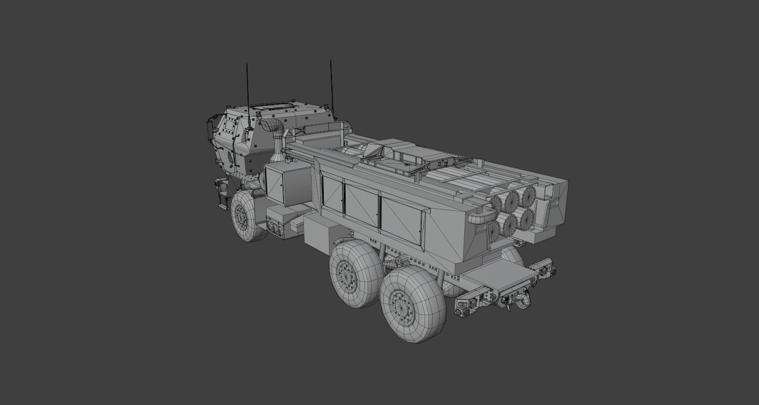 M142 HIMARS - High Mobility Artillery Rocket System Low-poly 3D model_9