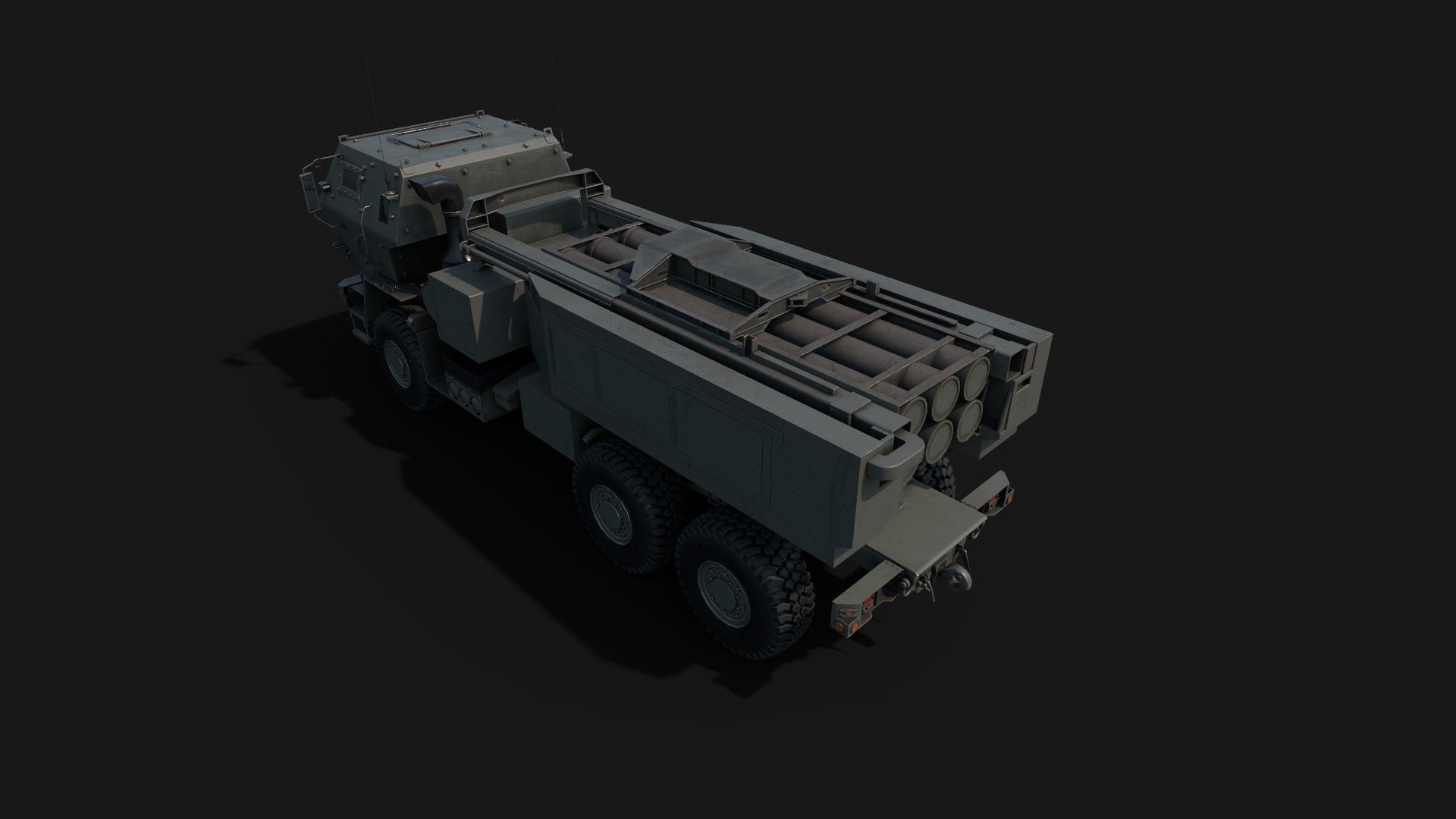 M142 HIMARS - High Mobility Artillery Rocket System Low-poly 3D model_2