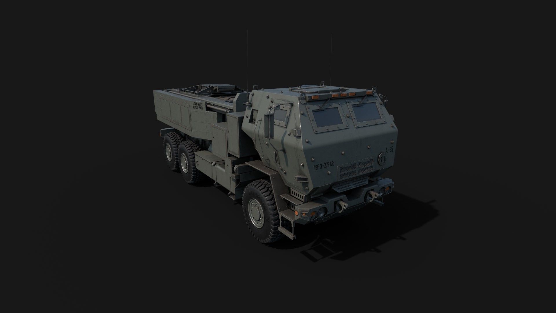 M142 HIMARS - High Mobility Artillery Rocket System Low-poly 3D model_4