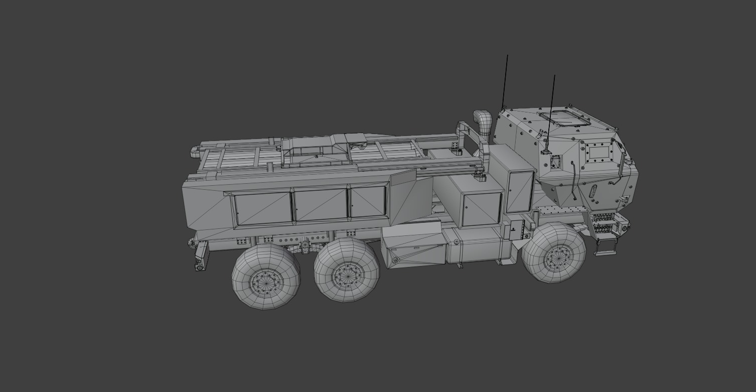M142 HIMARS - High Mobility Artillery Rocket System Low-poly 3D model_10
