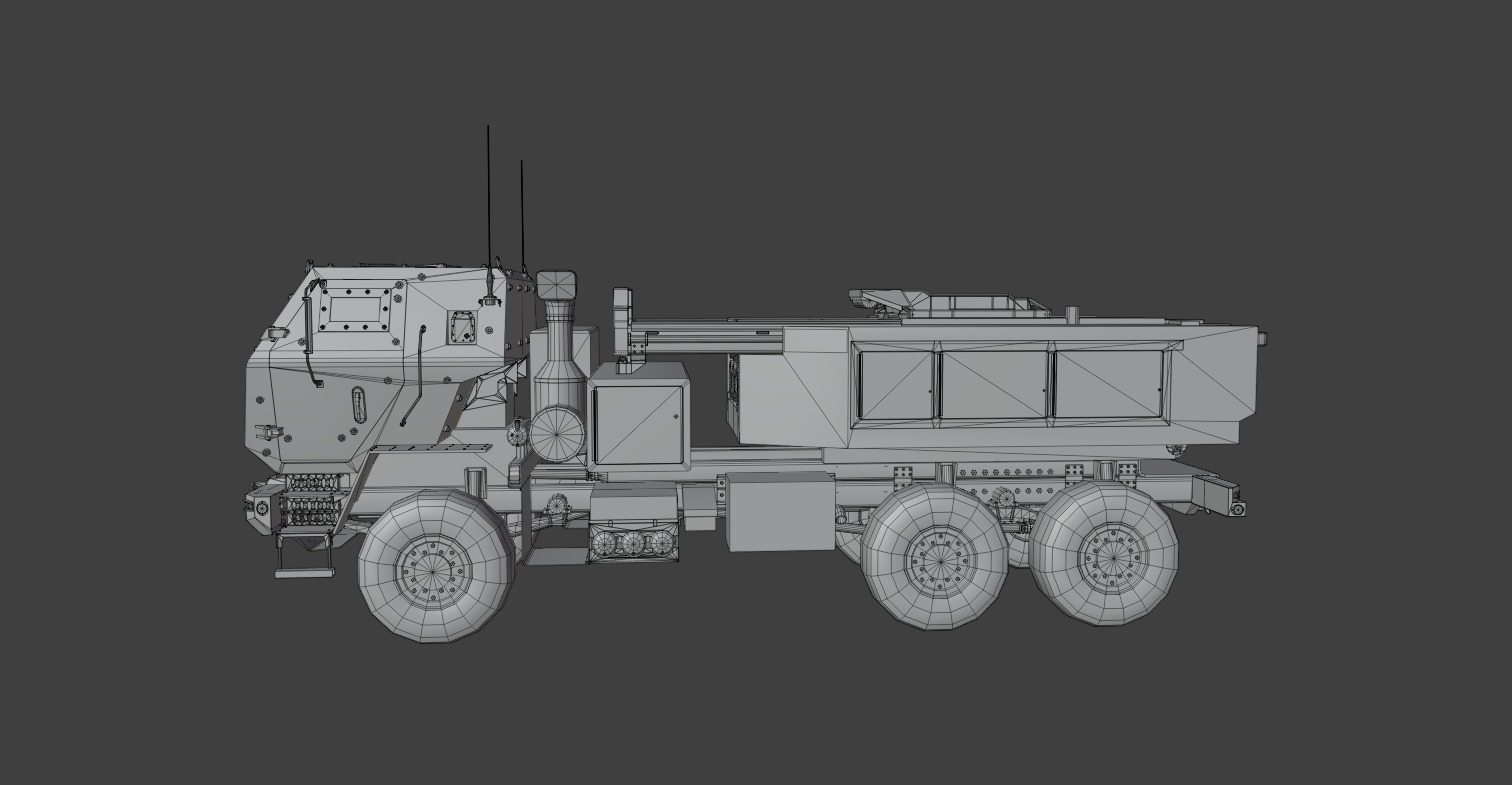 M142 HIMARS - High Mobility Artillery Rocket System Low-poly 3D model_8