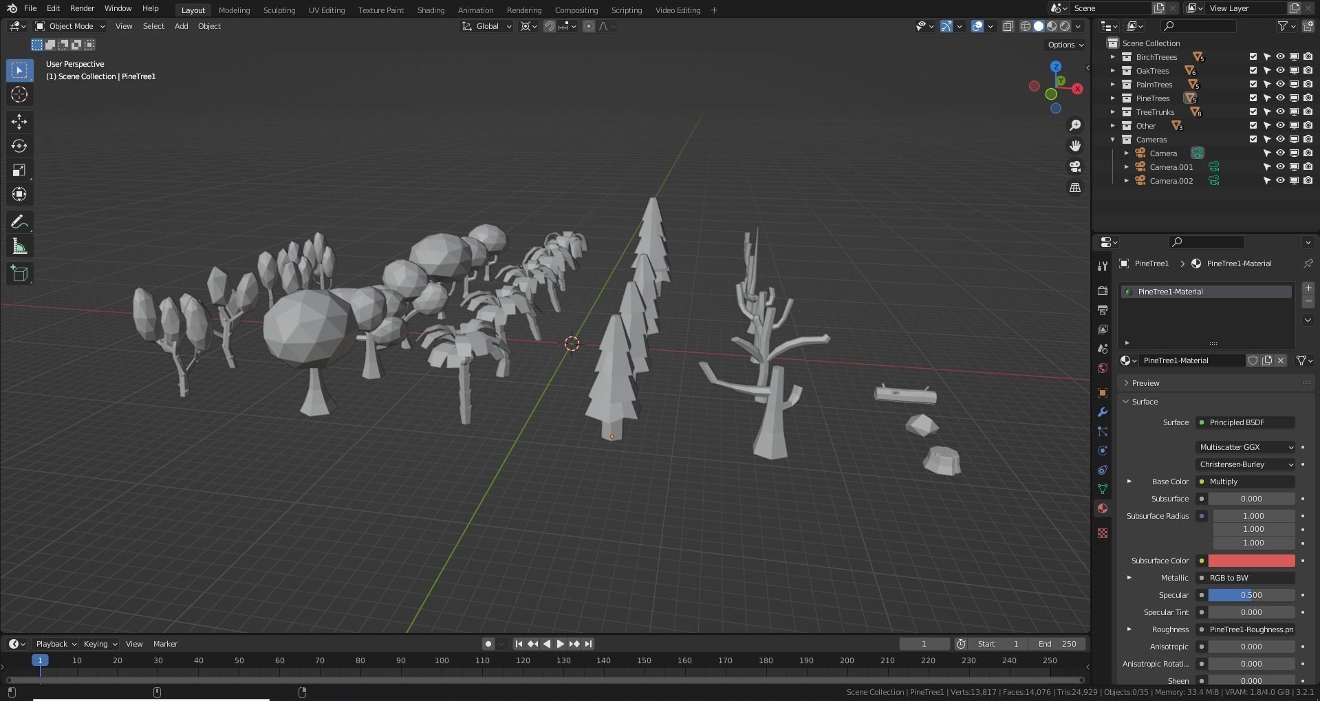 Assorted Tree Collection Low-poly 3D model_67