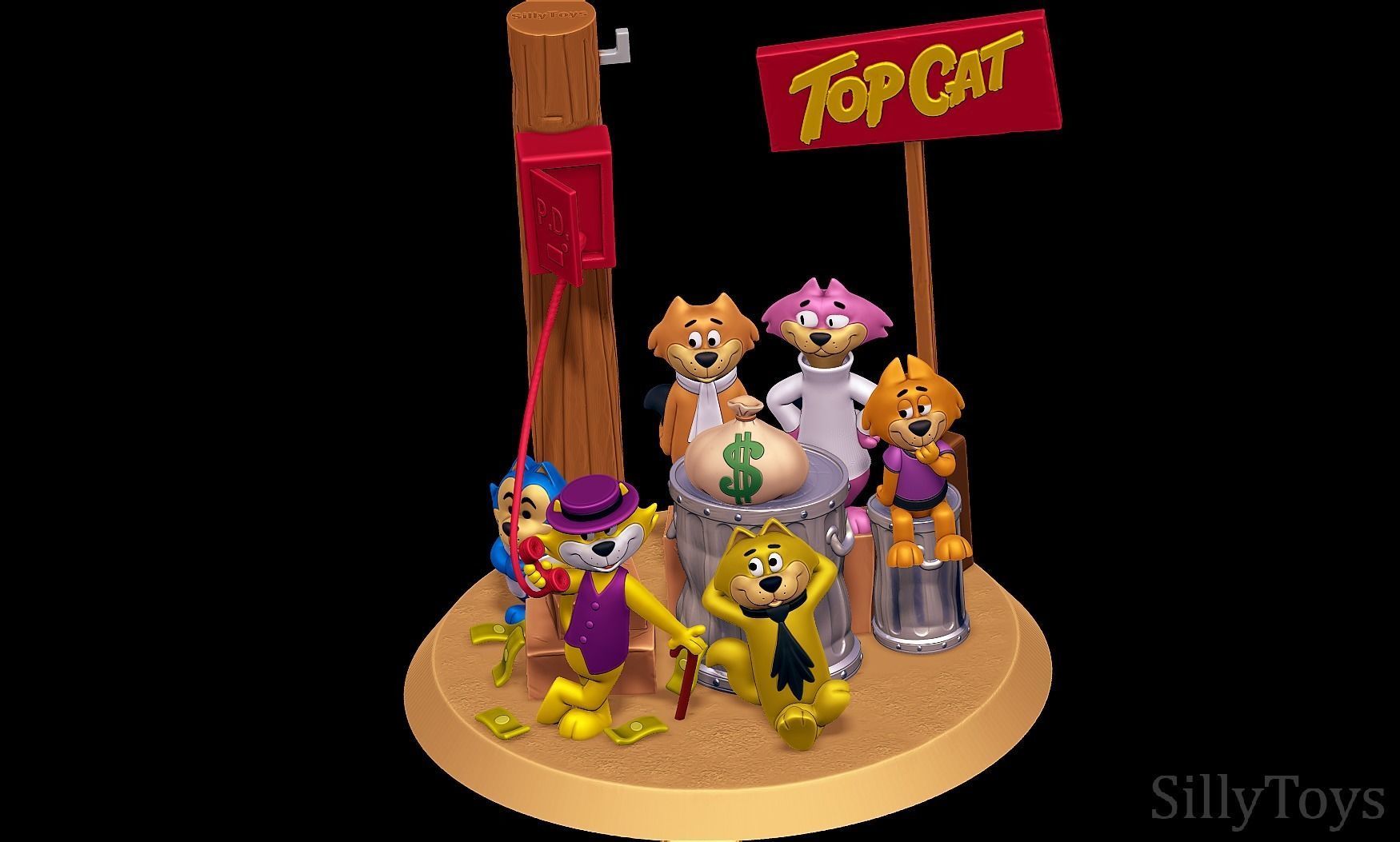 Top Cat Diorama 3D print model_8