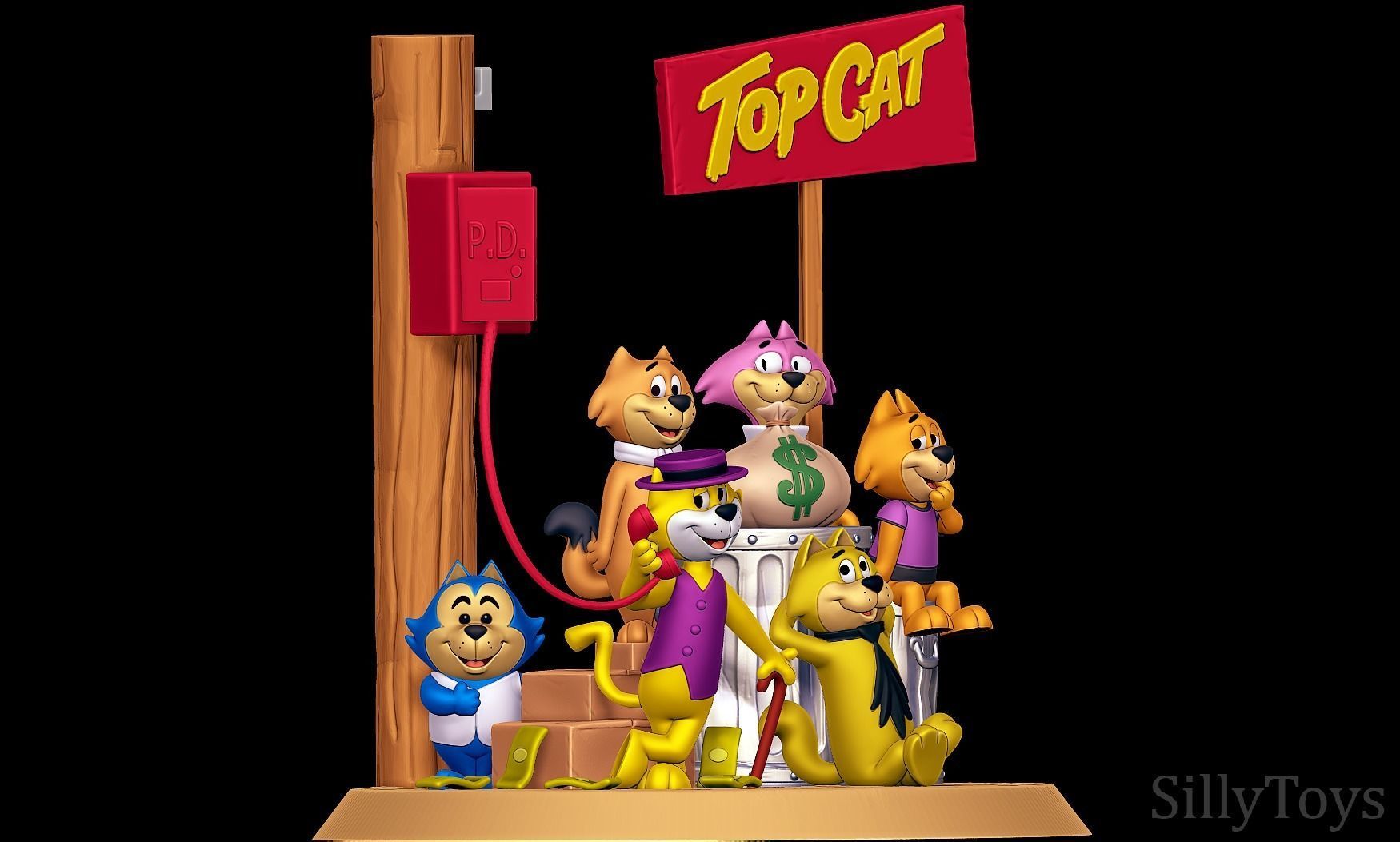Top Cat Diorama 3D print model_7